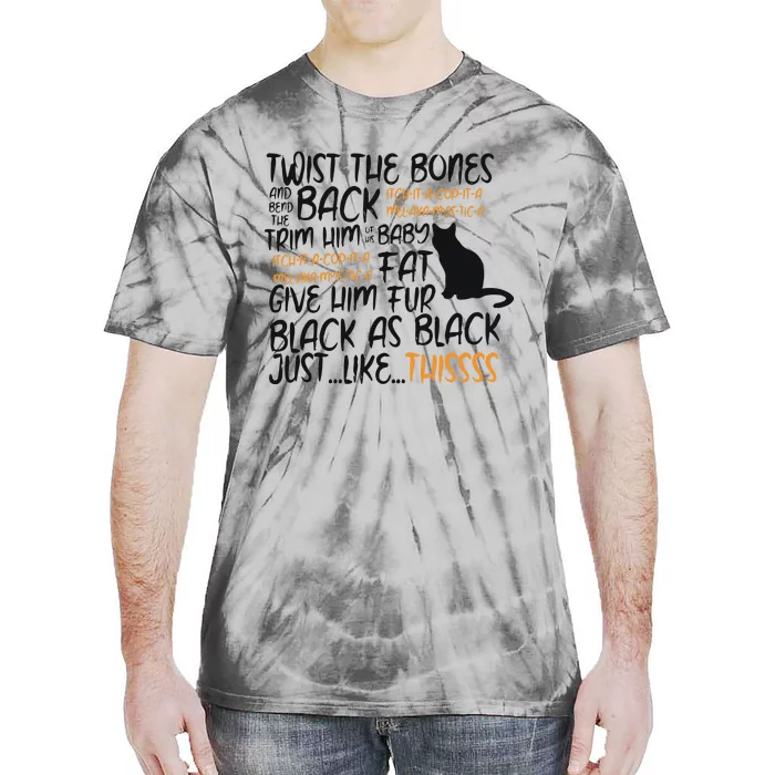 Twist The Bones Gift For Halloween Funny Cat Tie-Dye T-Shirt