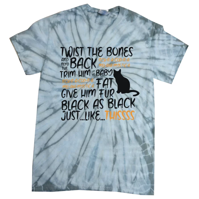 Twist The Bones Gift For Halloween Funny Cat Tie-Dye T-Shirt