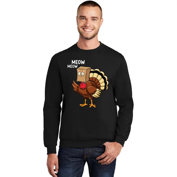 Thanksgiving Turkey Cat Meow Funnythanksgiving Sweatshirt