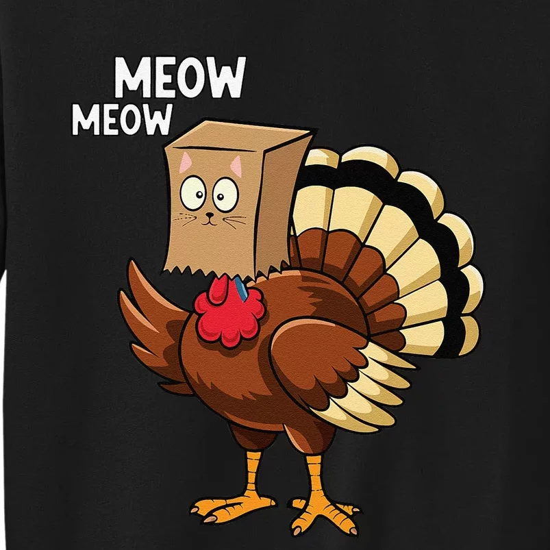 Thanksgiving Turkey Cat Meow Funnythanksgiving Sweatshirt