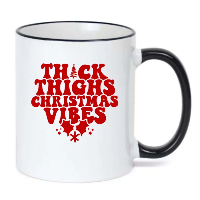 Thick Thighs Christmas Vibes Black Color Changing Mug