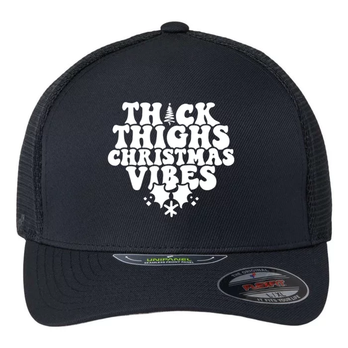 Thick Thighs Christmas Vibes Flexfit Unipanel Trucker Cap