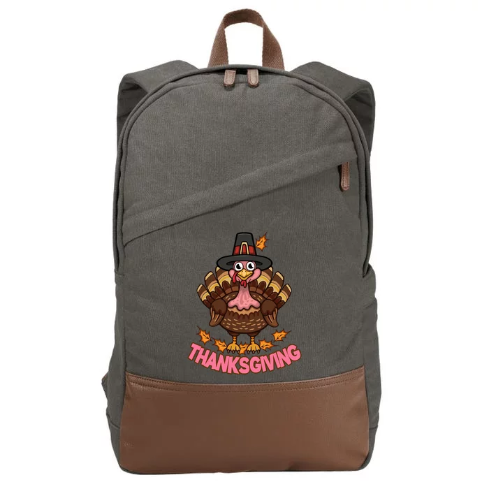 Thanksgiving Turkey Cute Holiday Cotton Canvas Backpack