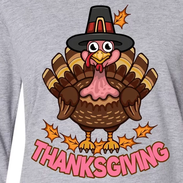 Thanksgiving Turkey Cute Holiday Womens Cotton Relaxed Long Sleeve T-Shirt