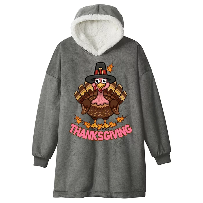 Thanksgiving Turkey Cute Holiday Hooded Wearable Blanket