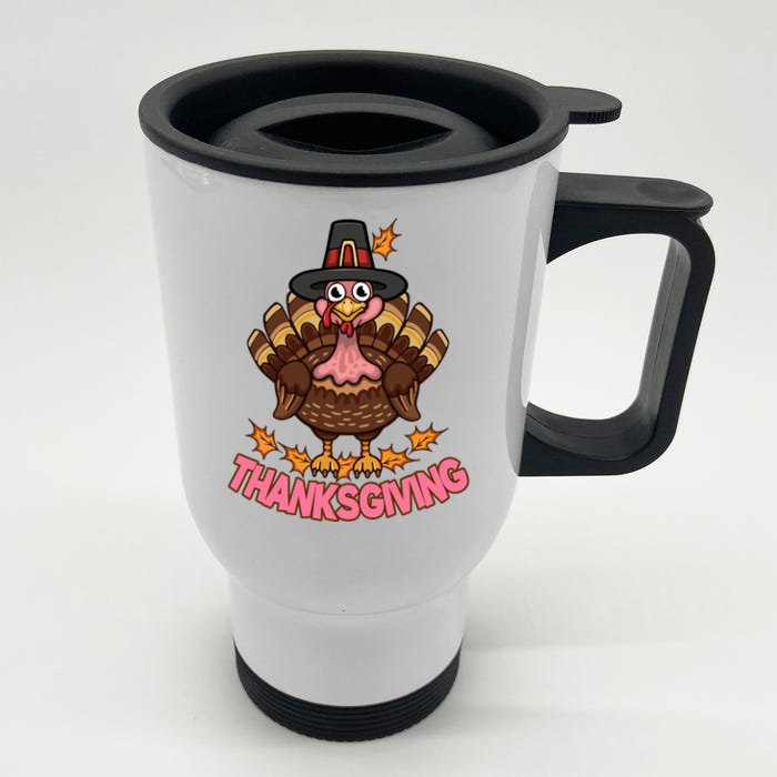 Thanksgiving Turkey Cute Holiday Front & Back Stainless Steel Travel Mug