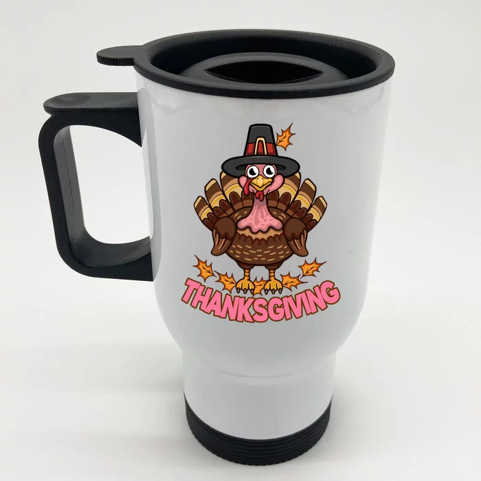 Thanksgiving Turkey Cute Holiday Front & Back Stainless Steel Travel Mug