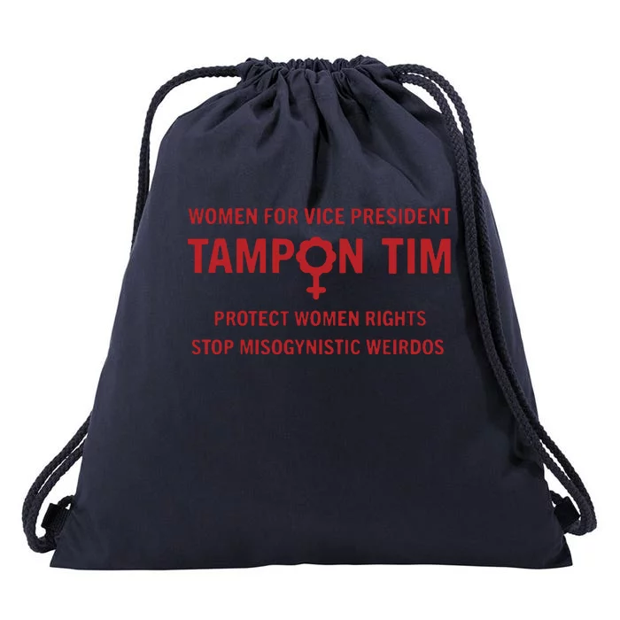 Tampon Tim Crewneck Women For Vice President Tim Walz Drawstring Bag