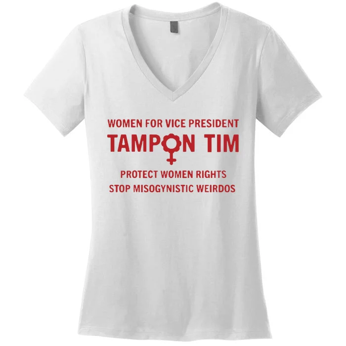 Tampon Tim Crewneck Women For Vice President Tim Walz Women's V-Neck T-Shirt