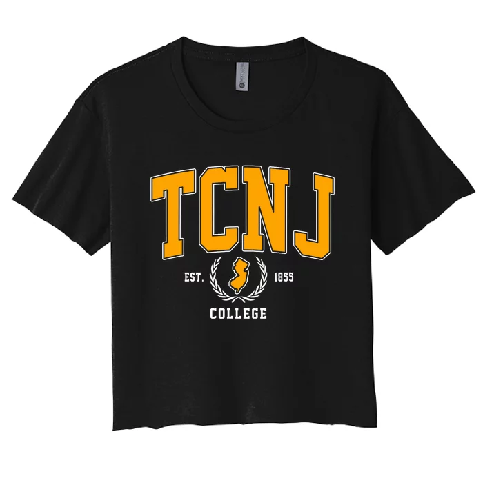 Tcnj The College Of New Jersey Arch Design Vintage Women's Crop Top Tee