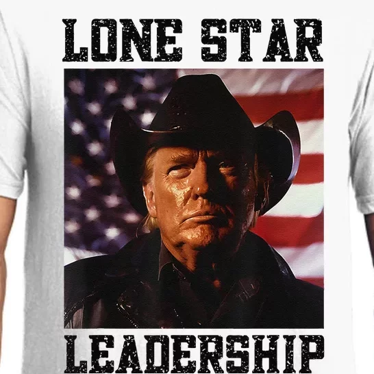 Texan Trump Cow Hat Us Flag Southern Lone Star Leadership Pajama Set