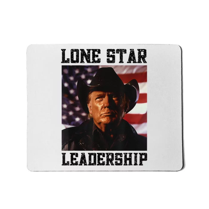 Texan Trump Cow Hat Us Flag Southern Lone Star Leadership Mousepad