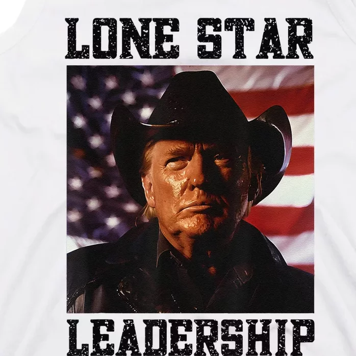 Texan Trump Cow Hat Us Flag Southern Lone Star Leadership Tank Top