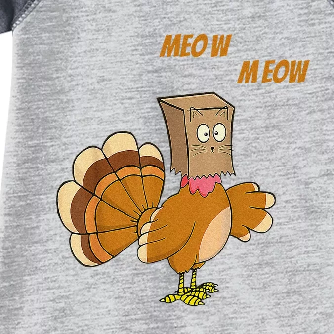 Thanksgiving Turkey Cat Meow Funny Thanksgiving Infant Baby Jersey Bodysuit