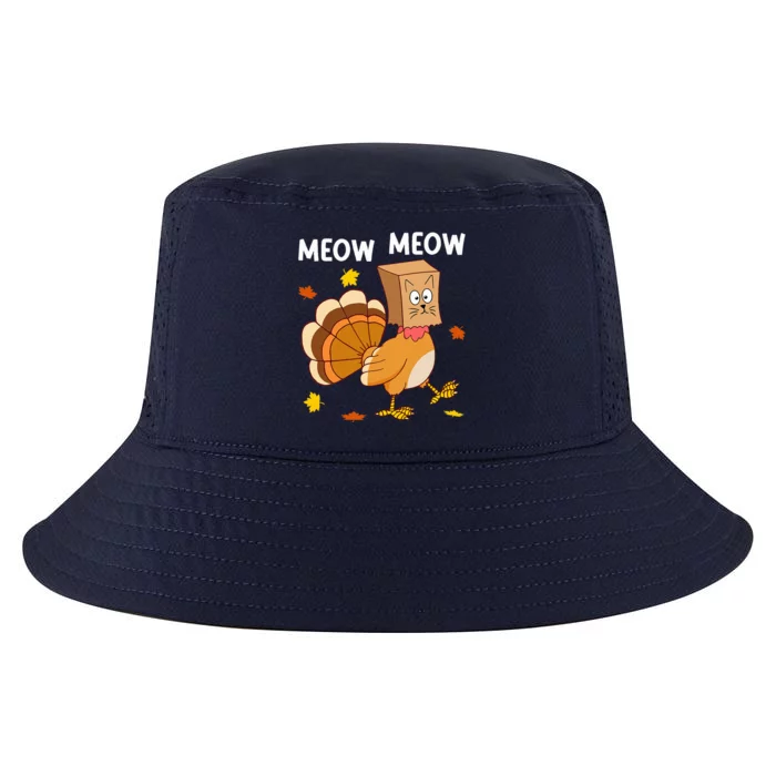 Thanksgiving Turkey Cat Meow Funny Thanksgiving Cool Comfort Performance Bucket Hat