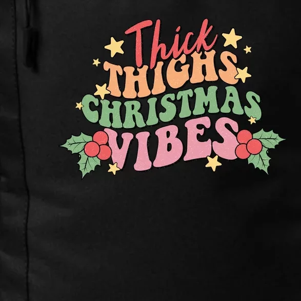 Thick Thighs Christmas Vibes Retro Holiday Funny Daily Commute Backpack