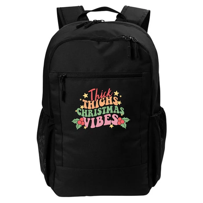 Thick Thighs Christmas Vibes Retro Holiday Funny Daily Commute Backpack