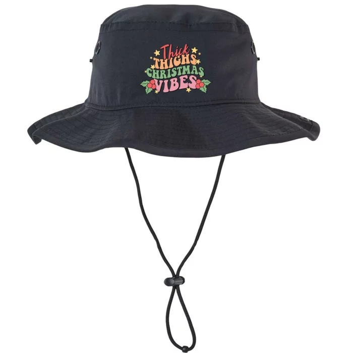 Thick Thighs Christmas Vibes Retro Holiday Funny Legacy Cool Fit Booney Bucket Hat