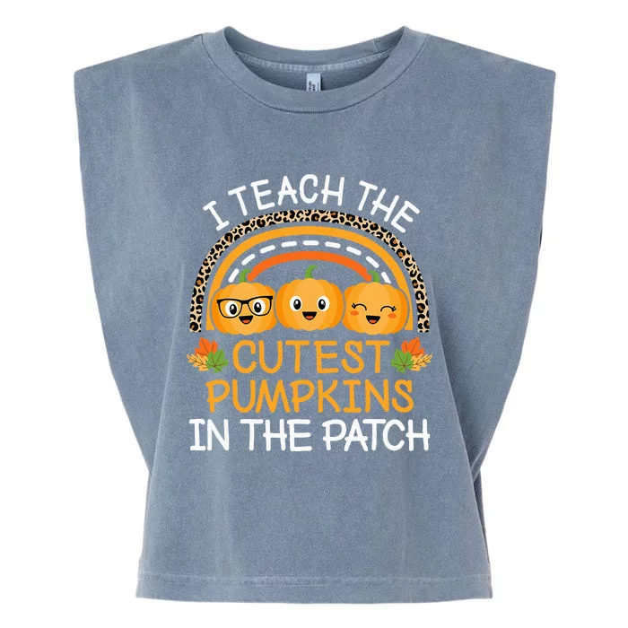 Teach The Cutest Pumpkins In The Patch Halloween Teacher Garment-Dyed Women's Muscle Tee