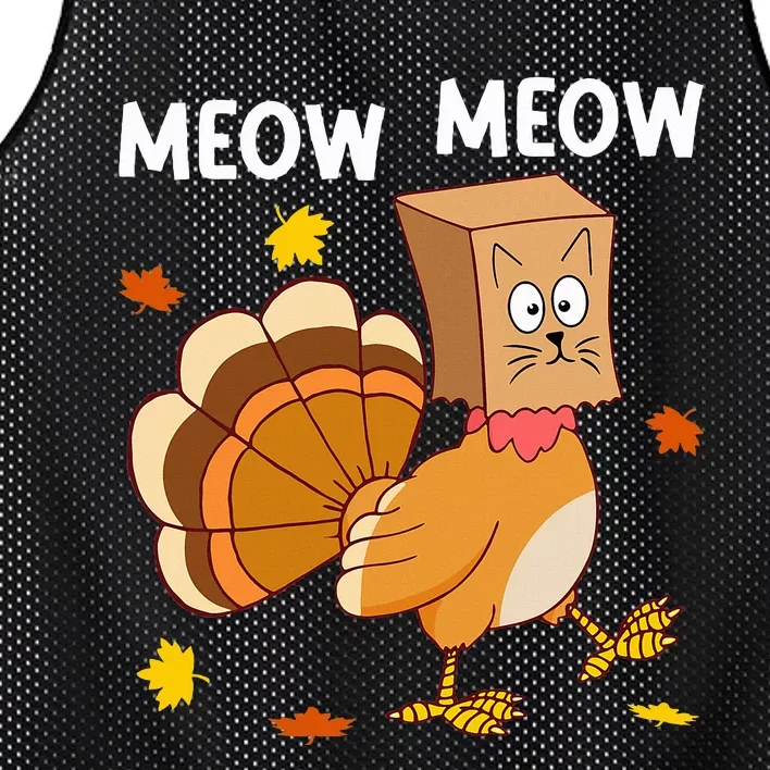 Thanksgiving Turkey Cat Meow Mesh Reversible Basketball Jersey Tank