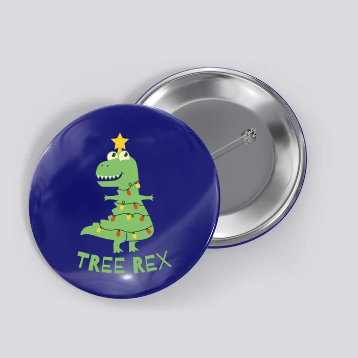 Treerex (Trex Christmas Tree) Funny Dinosaur Christmas Meaningful Gift Button