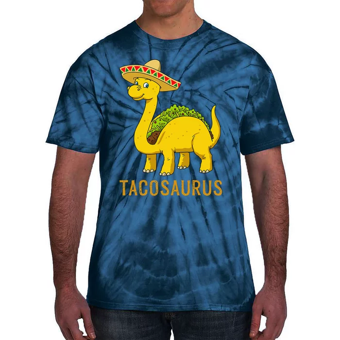 Taco Tuesday Cinco De Mayo Taco Dinosaur Tacosaurus Tie-Dye T-Shirt