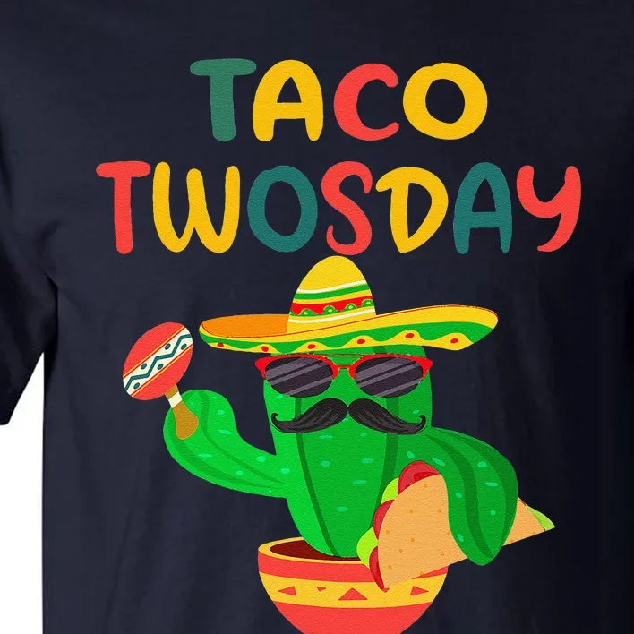 Taco Twosday Cactus 2nd Birthday Cinco De Mayo Tall T-Shirt