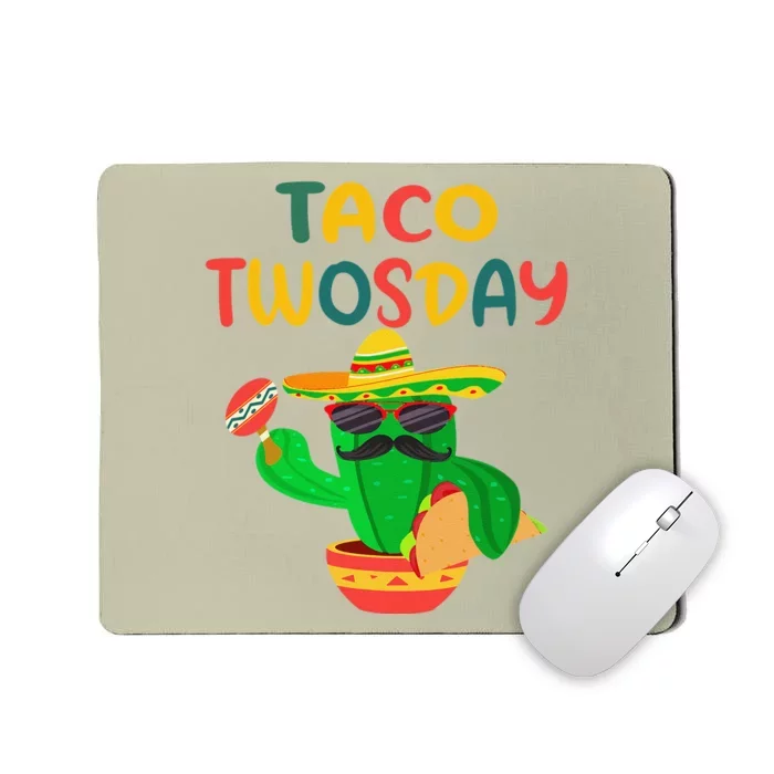 Taco Twosday Cactus 2nd Birthday Cinco De Mayo Mousepad