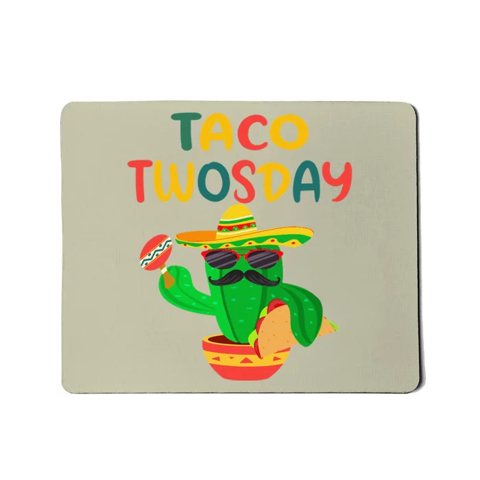 Taco Twosday Cactus 2nd Birthday Cinco De Mayo Mousepad