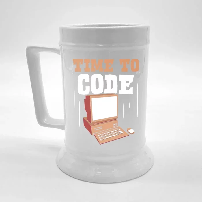 Time To Code Code It Programming Coder Programmer Coding Great Gift Front & Back Beer Stein