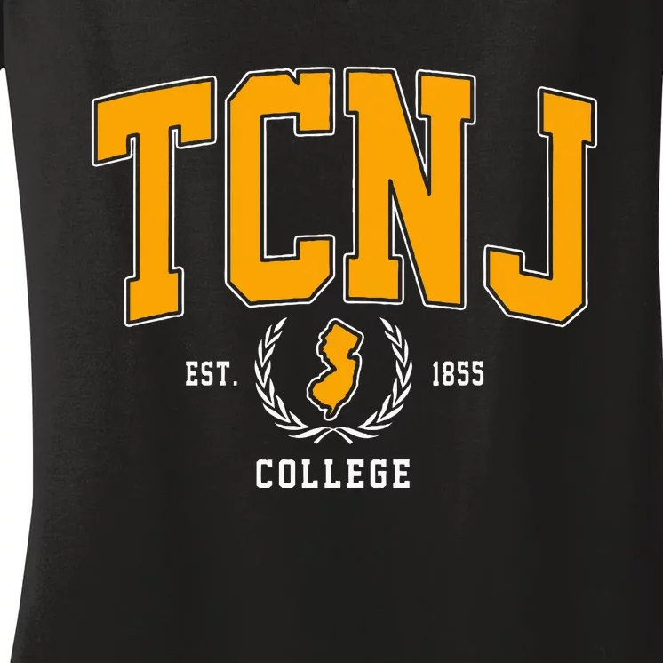 Tcnj The College Of New Jersey Arch Women's V-Neck T-Shirt