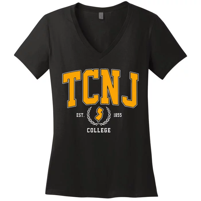 Tcnj The College Of New Jersey Arch Women's V-Neck T-Shirt