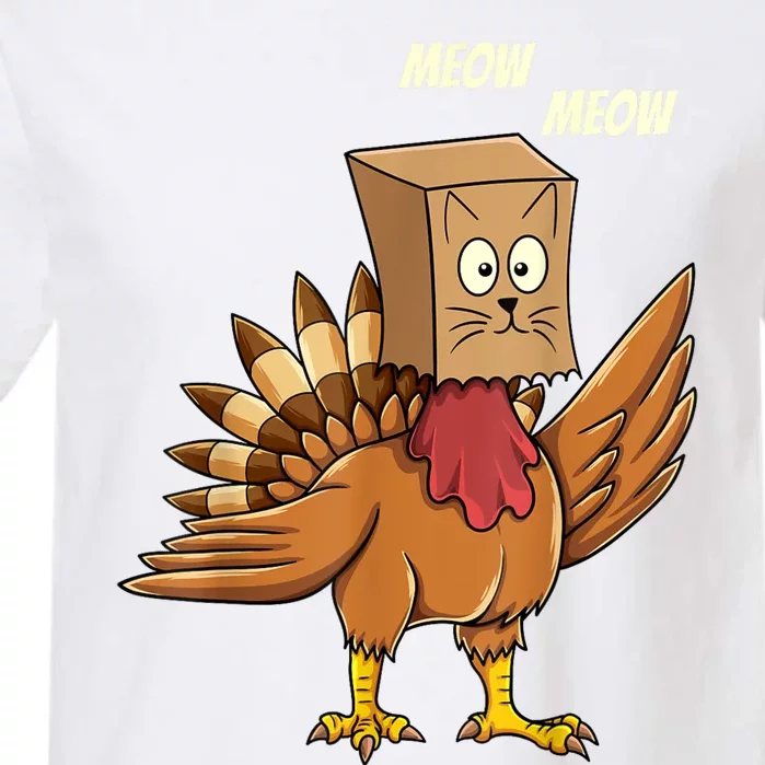 Thanksgiving Turkey Cat Meow Funny Thanksgiving Garment-Dyed Heavyweight T-Shirt