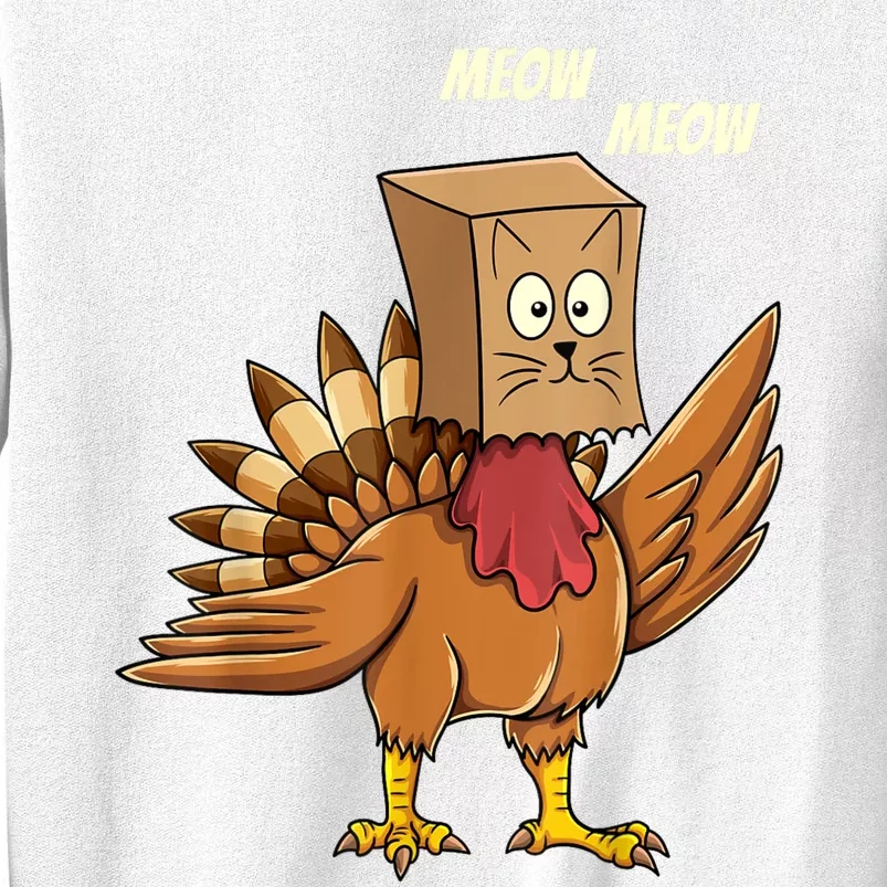 Thanksgiving Turkey Cat Meow Funny Thanksgiving Sweatshirt