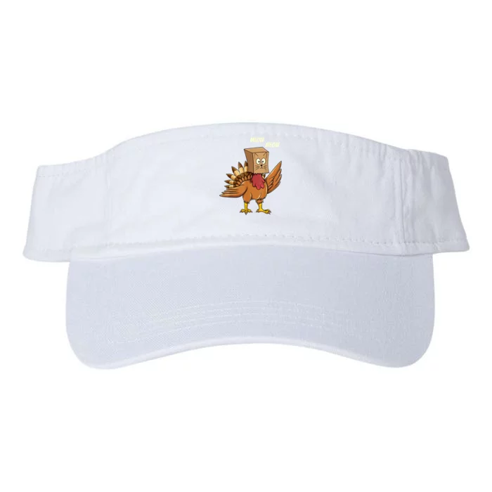 Thanksgiving Turkey Cat Meow Funny Thanksgiving Valucap Bio-Washed Visor