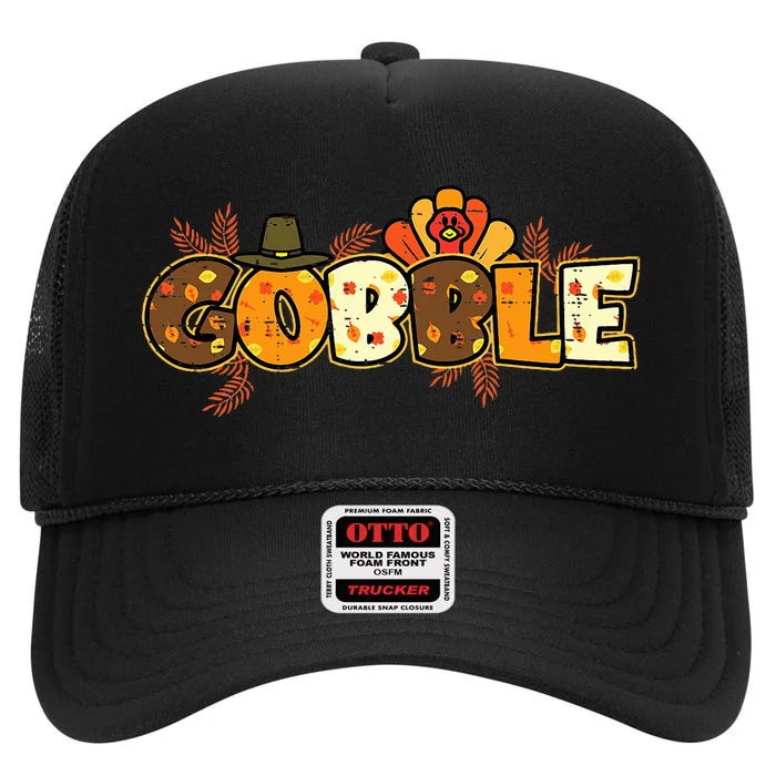 Thanksgiving Turkey Celebration Joyful Festivities High Crown Mesh Trucker Hat