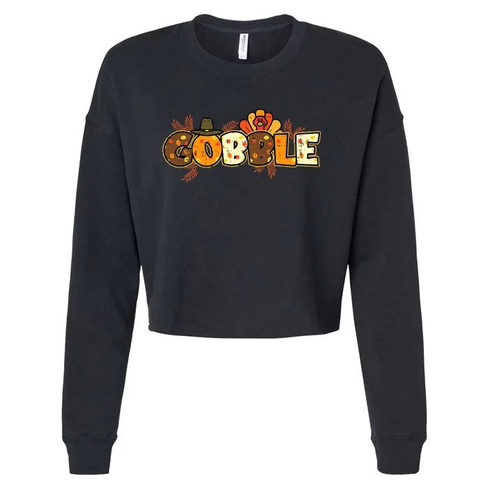 Thanksgiving Turkey Celebration Joyful Festivities Cropped Pullover Crew