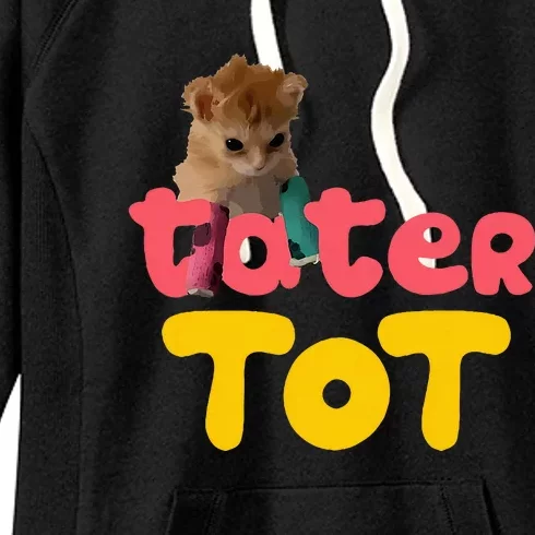 Tater Tot Cute Cat Women's Fleece Hoodie