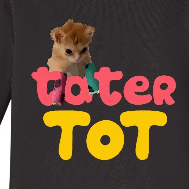 Tater Tot Cute Cat Baby Long Sleeve Bodysuit