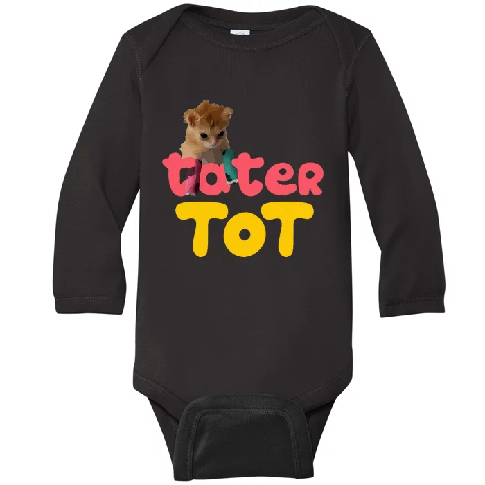 Tater Tot Cute Cat Baby Long Sleeve Bodysuit