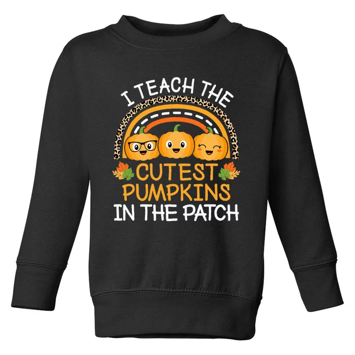 Teach The Cutest Pumpkins In The Patch Halloween Teacher Toddler Sweatshirt