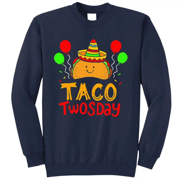 Taco Twosday Cinco De Mayo 2 Year Old Birthday Gift Tall Sweatshirt