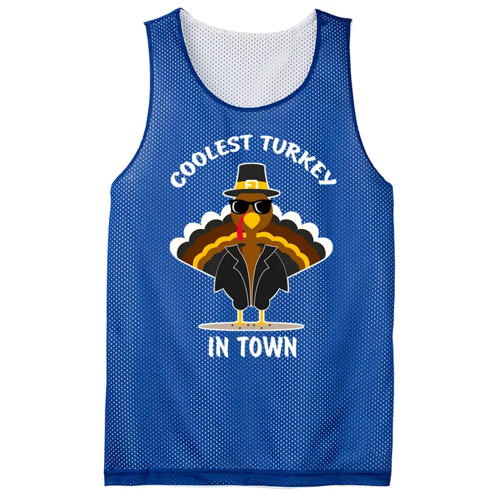 Turkey Thanksgiving Coolest Turkey In Town Gift Mesh Reversible Basketball Jersey Tank