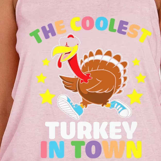 Thanksgiving The Coolest Turkey In Town Gift Women's Knotted Racerback Tank