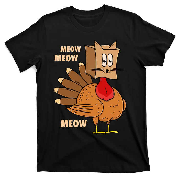 Thanksgiving Turkey Cat Funny Thanksgiving T-Shirt