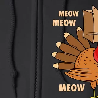 Thanksgiving Turkey Cat Funny Thanksgiving Full Zip Hoodie