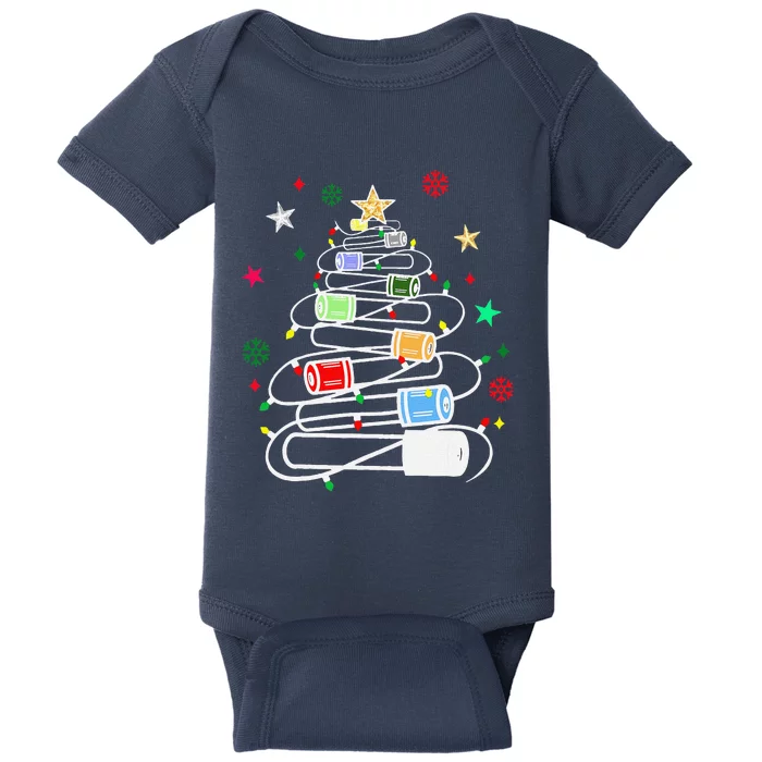 Test Tubes Christmas Tree Chemistry Phlebotomy Lab Scientist Baby Bodysuit