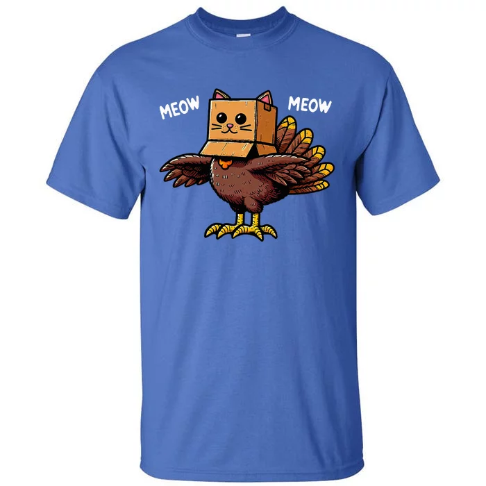 Thanksgiving Turkey Cat Meow Thanksgiving Tall T-Shirt