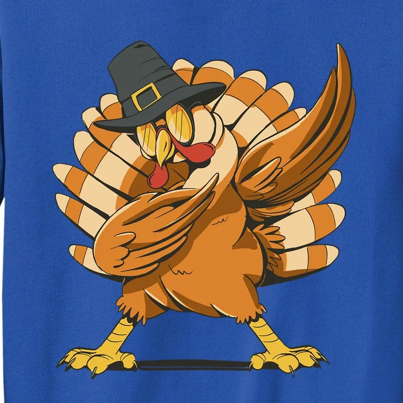 Thanksgiving Turkey Dabbing Cartoon Holiday Dab Funny Gift Tall Sweatshirt