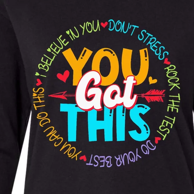 Teacher Testing Day You Got This Exam Womens Cotton Relaxed Long Sleeve T-Shirt